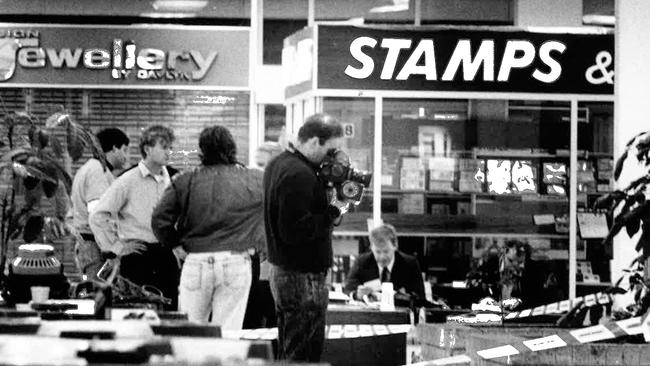 A police photographer captures the scene after the Strathfield massacre. Picture: Colin Murty