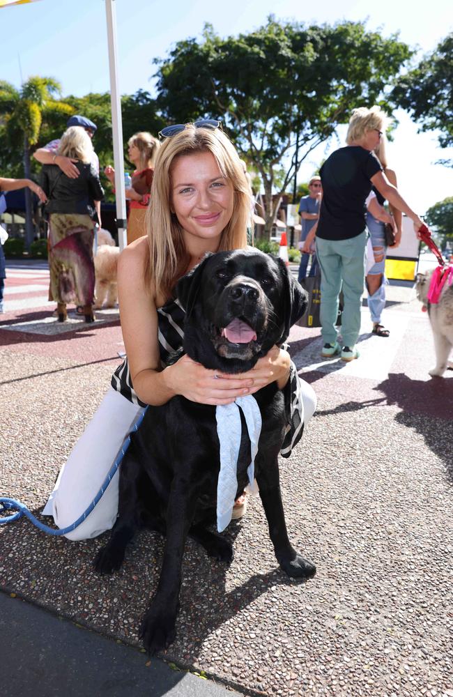 Holly Stace and Dusty at the Ray White Surfers Paradise Next Top Dogel competition on Tedder Avenue Main Beach. Picture, Portia Large.