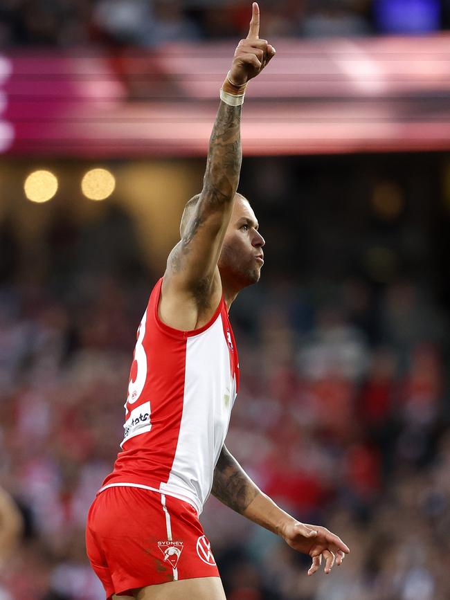 Lance Franklin stepped up for the Swans when needed.