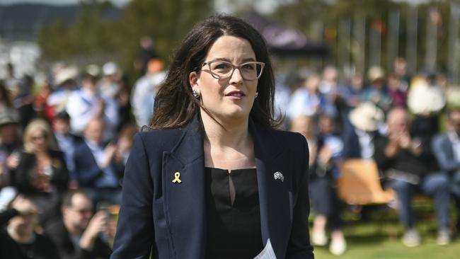 Senator Claire Chandle at Parliament House in Canberra in support of Israel. Picture: NewsWire / Martin Ollman