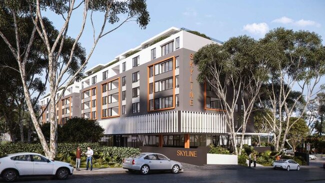 An artist’s impression of the original nine-storey proposed seniors living complex at Frenchs Forest. Picture: Supplied