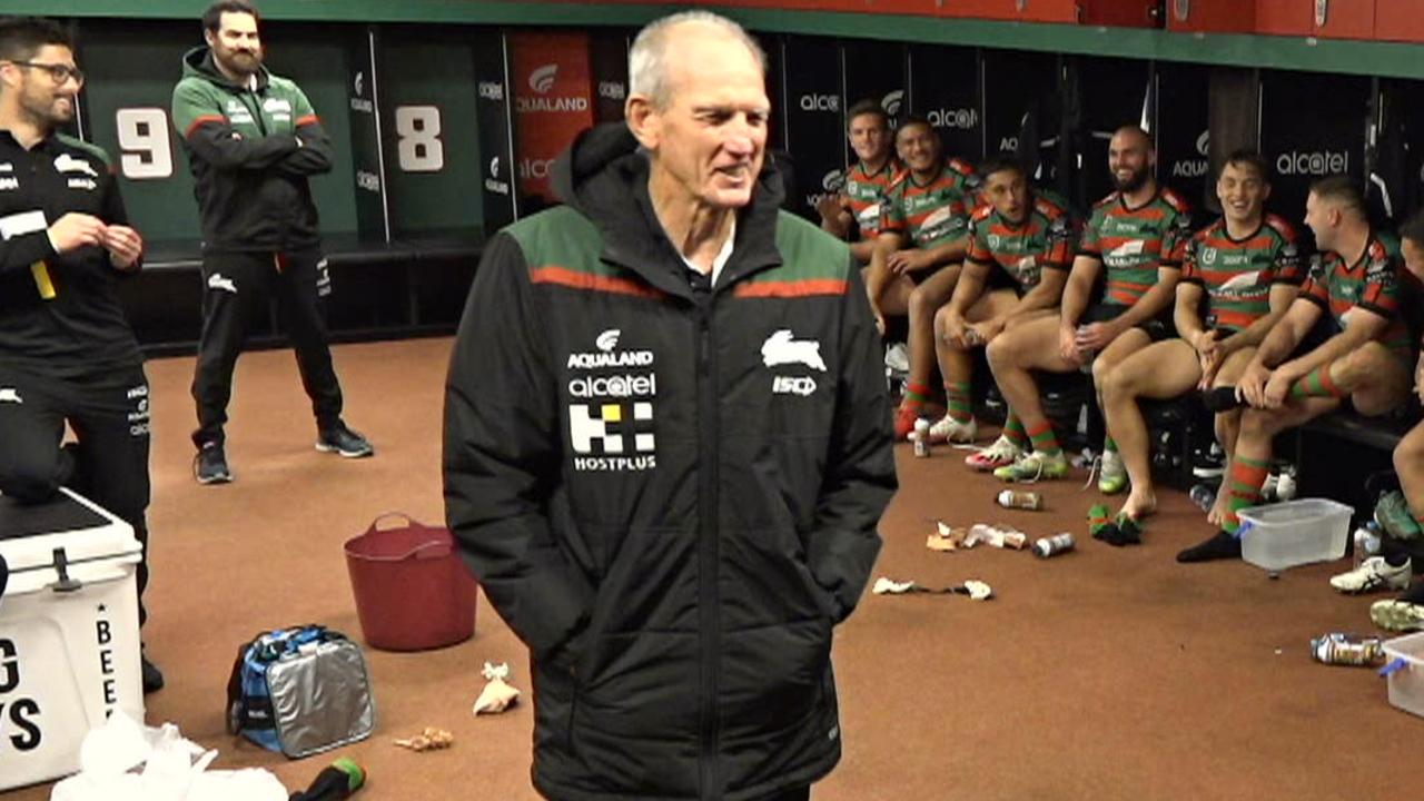 Wayne Bennett was all smiles after the Rabbitohs big win.