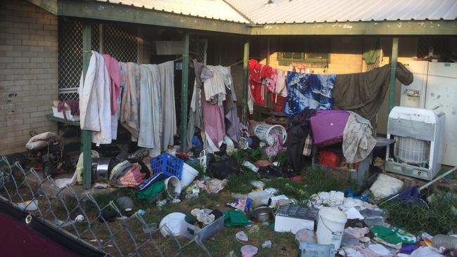 Rubbish piled up in a Karama backyard is reported to be full of vermin, a neighbour says. Picture: Supplied