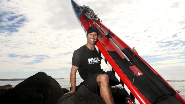 Gold Coast paddle boarder Damien Ride has just completed a paddle from Coolangatta to Sydney. Picture by Scott Fletcher