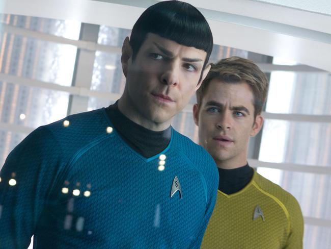 For the fans ... Zachary Qunito as Spock and Chris Pine as Kirk in Star Trek Into Darkness (2013).