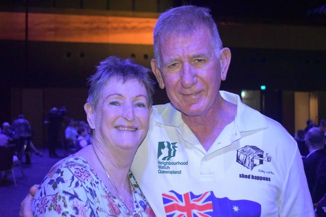 Linda Cowell with her husband and Mackay Citizen of the Year Frank Cowell at the Mackay Australia Day awards at the MECC on January 25, 2022. Picture: Lillian Watkins