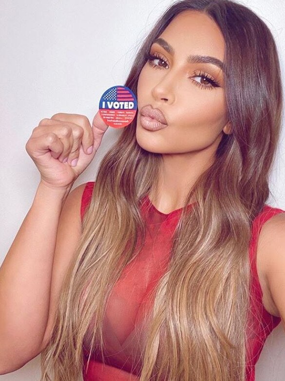 Kim Kardashian posed this selfie on Election Day. Picture: Instagram