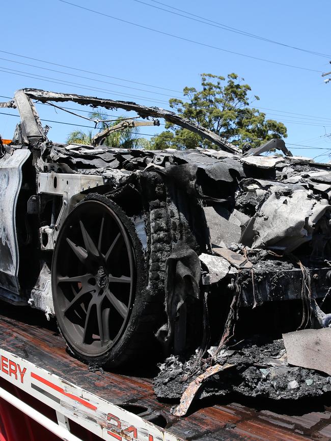 The destroyed car. Picture: Gaye Gerard