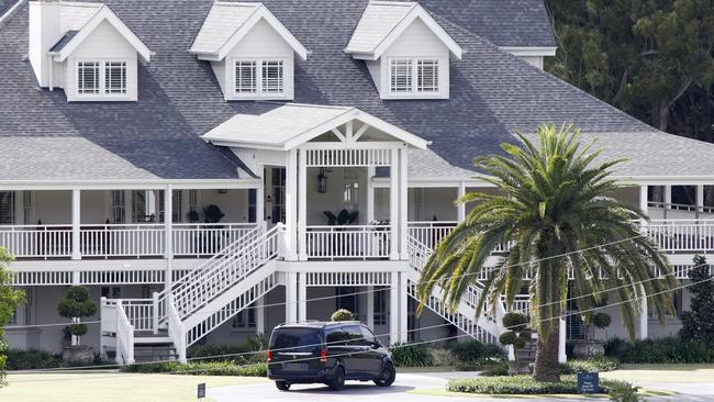 Activity around the house where Tom Hanks is staying in quarantine.