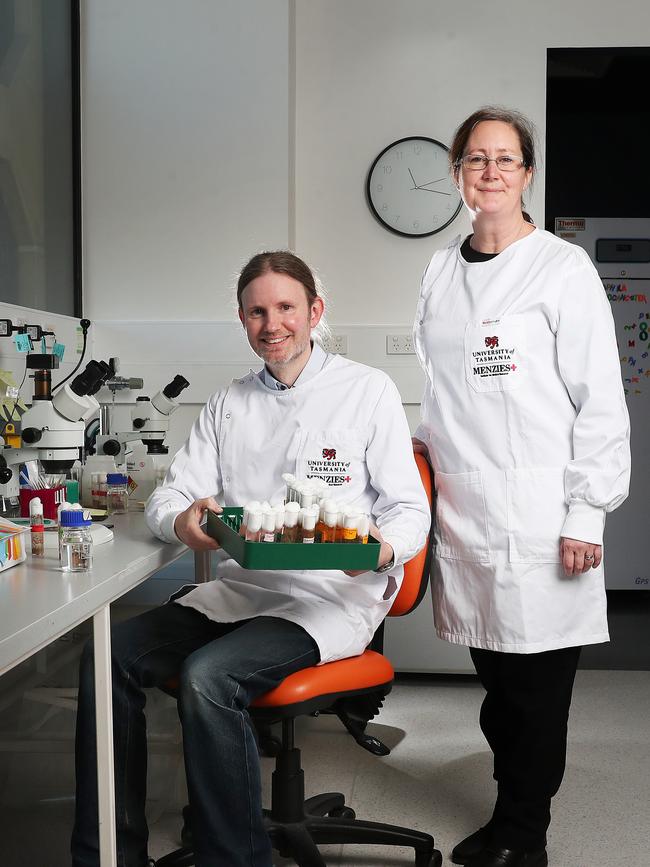 Doctor Owen Marshall and Professor Tracey Dickson of Menzies Institute for Medical Research. Picture: Nikki Davis-Jones