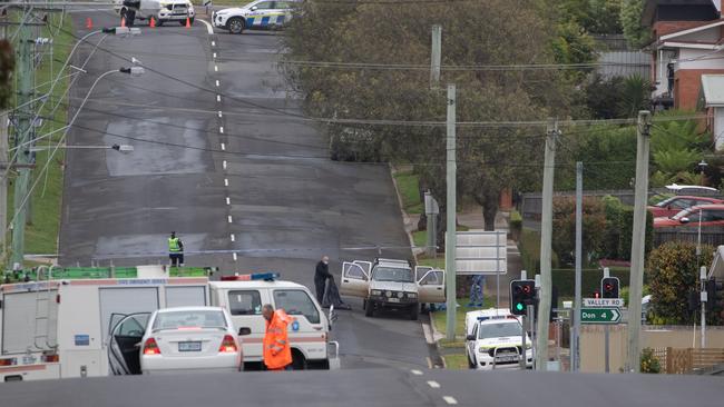 Police on the scene of a shooting on Williams St, Devonport. Picture: Grant Wells