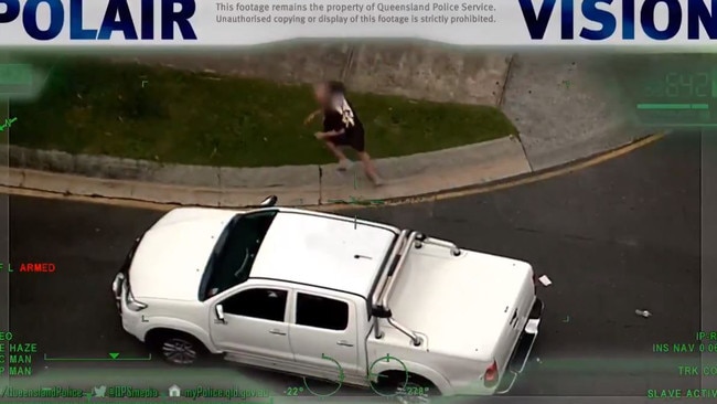 The man allegedly driving the vehicle then ran from the scene. Photo: Queensland Police