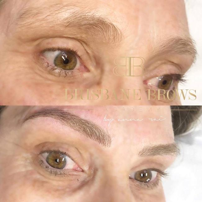 Esthetician Anna Rai works her magic to create fuller defined brows. Picture: Brisbane Brows