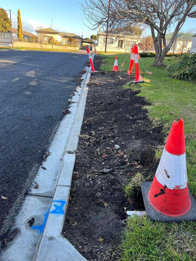 Residents on Stone Ave, Mount Gambier, are frustrated and fed-up, with the mess left on their street following recent roadworks. Picture:, Jessica Dempster