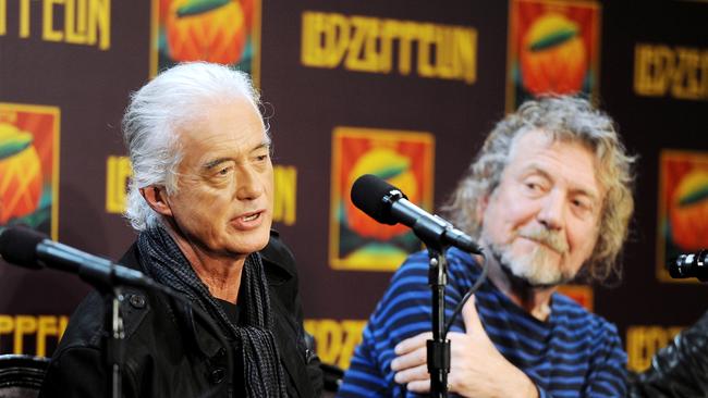 Jimmy Page, left, and singer Robert Plant, pictured in 2012, were criticised by the trust’s lawyer for “selective” memories and “convenient” truths. Picture: AP