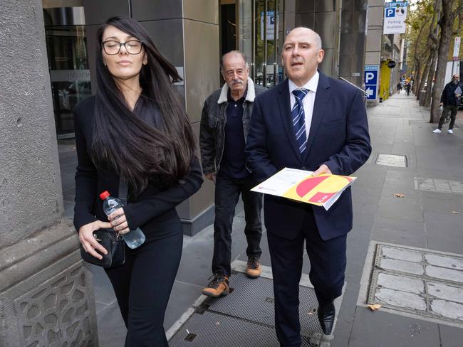 Tony Mokbel (right) leaves his lawyers office on Friday. Picture: Jason Edwards