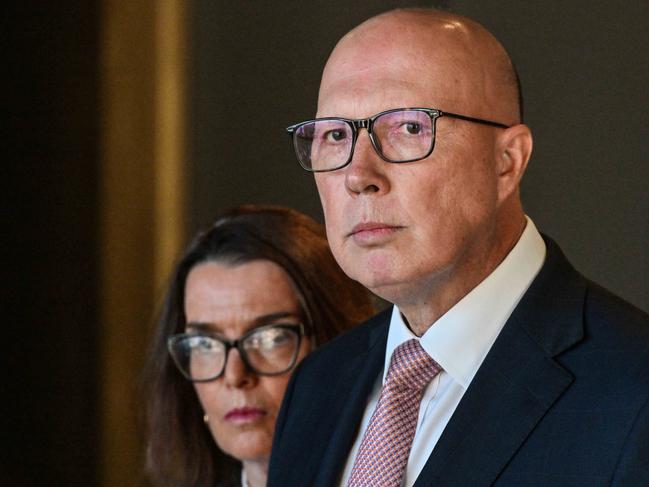 Opposition leader Peter Dutton and Opposition health spokesperson Senator Anne Ruston at the Building a Bigger, Better SA Forum. Picture: NewsWire / Brenton Edwards