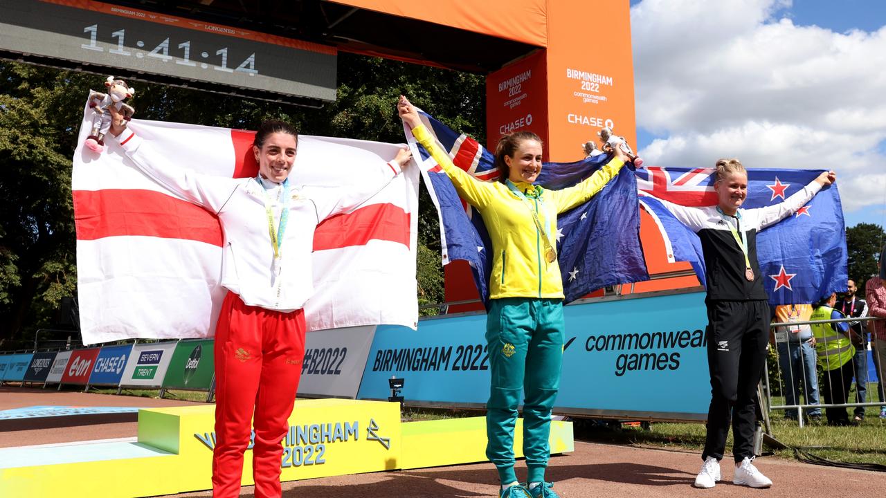 Anna Henderson, Grace Brown and Georgia Williams on the podium.