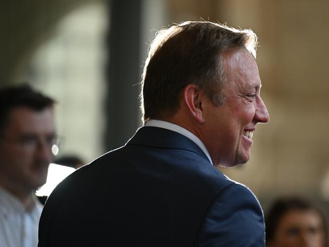 27/10/2024:  Former QLD Premier Steven Miles at a press conf following his defeat outside the QLD State Parliament, Brisbane. pic: Lyndon Mechielsen / The Australian