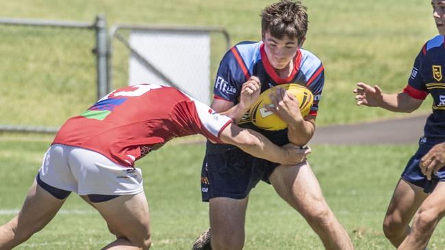 Hunter Price earlier in his career for the Clydesdales. He has made the Downs’ 16-18 years squad bound for Gladstone this weekend. Picture: Nev Madsen.