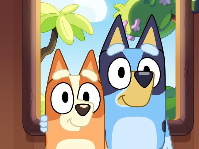 Bingo and Bandit in the hit cartoon series Bluey. Picture: Supplied ABC TV