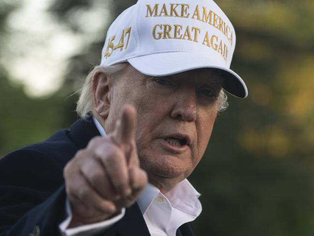President Donald Trump arrives on Marine One at the White House, Sunday, April 27, 2025, in Washington. (AP Photo/Manuel Balce Ceneta)