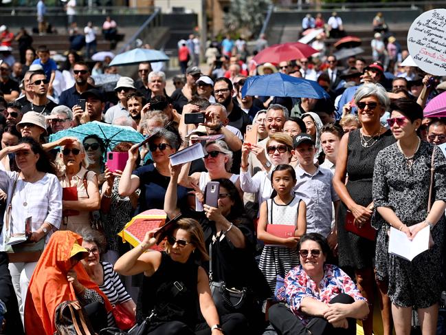 The faithful attend the Cardinal George Pell service at St Mary's Cathedral. Picture: NCA NewsWire/Jeremy Piper