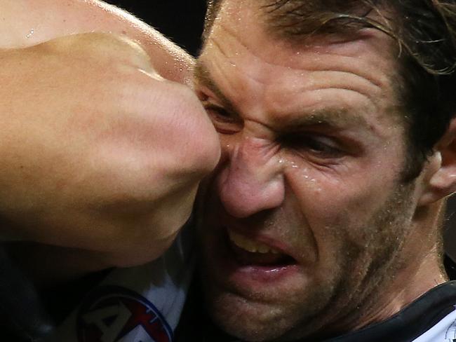 Round 7: Carlton v Collingwood v Travis Cloke and Michael Jamison Picture:Wayne Ludbey