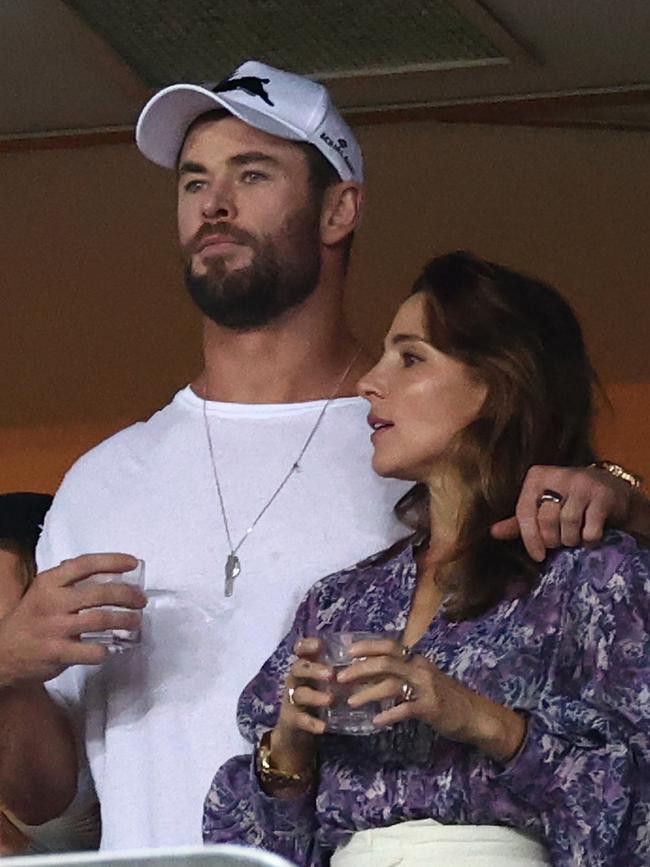 Hemsworth with newly brunette wife Elsa Pataky Picture: Getty Images