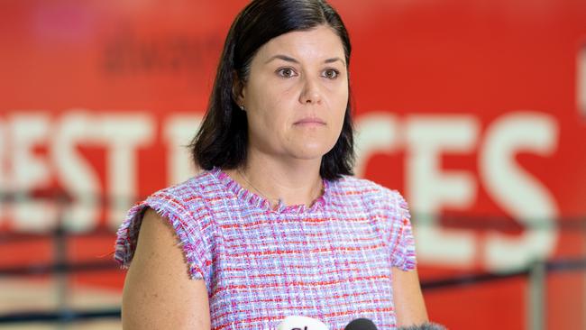 Health Minister Natasha Fyles announced the first lot of repatriated Aussies will arrive in Darwin this week. Picture: Che Chorley