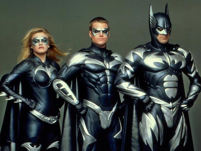 Alicia Silverstone as Batgirl, Chris O’Donnell as Robin and George Clooney as Batman.