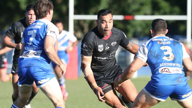 Action gallery of the Tugun Seahawks vs Mudgeeraba Redbacks rugby league game. John Taia. 29 May 2022 Mudgeeraba Picture by Richard Gosling