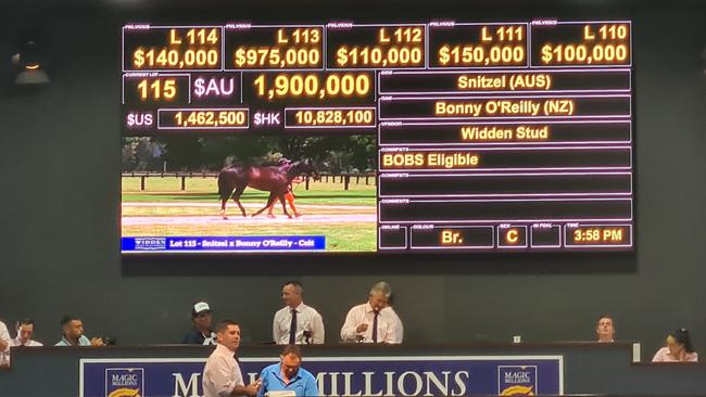 The $1.9 million colt was sold Tom Magnier at Magic Millions