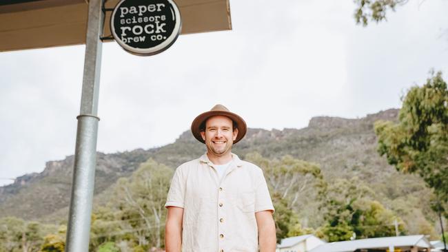 Will Hudson at Paper Scissors Rock Brew Co. in Halls Gap. Picture: Chloe Smith.