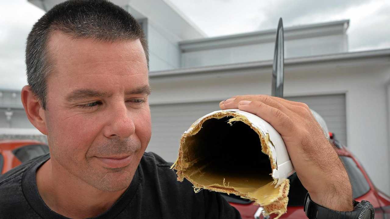 A SUNSHINE Coast man Gavin Kleidon, has narrowly escaped the jaws of a shark with the Water Police saving him in a dramatic rescue using incoming passenger planes. Picture: Patrick Woods