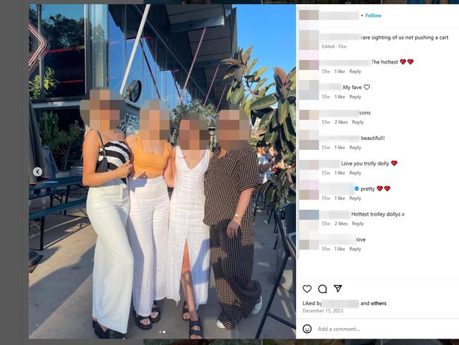 Virgin staff seen in social media posts. It is not suggested any of the staff pictured have engaged in any inappropriate conduct such as drinking alcohol while at work or absenteeism.