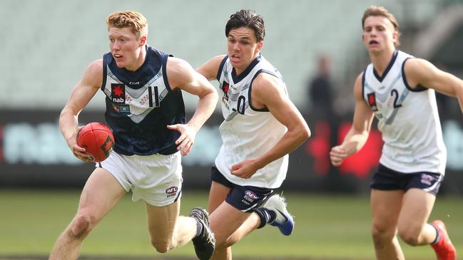 Matthew Rowell in action for Vic Metro at Melbourne Cricket Ground during the under-18 national championships. Picture: Michael Dodge/Getty Images