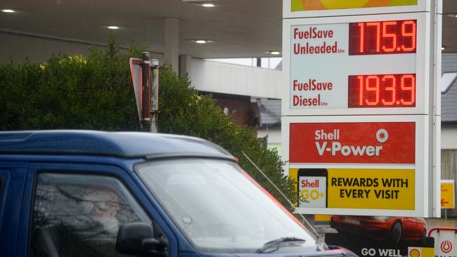 Fuel prices are seen at a petrol station on March 11, 2022 in Wimborne, England. Oil and Gas prices are hitting record highs across Europe. Picture: Finnbarr Webster/Getty Images