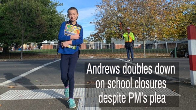 Andrews doubles down on school closures despite PM’s plea