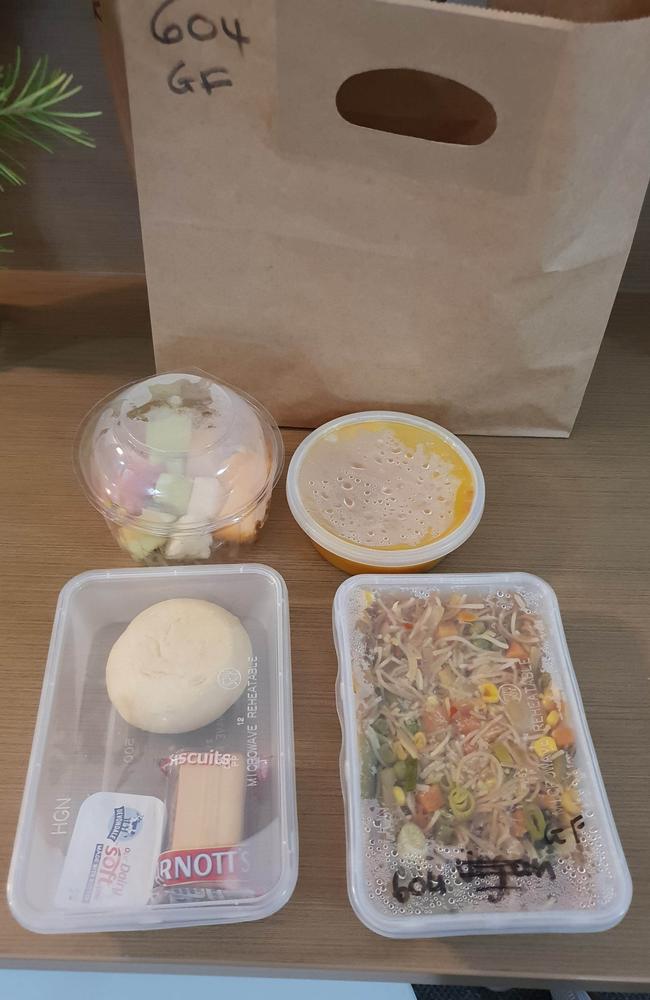 Tara Whitehead has photographed the meals she’s been given while in hotel quarantine in Cairns. She pays $60/day for food.