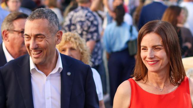 Labor's candidate for Dunstan, Cressida O'Hanlon, with Transport Minister Tom Koutsantonis at the 2024 Norwood Greek Festival. Picture: Facebook