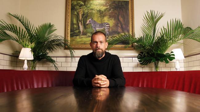 Jack Dorsey is the CEO and co-founder of Twitter and payments company Square. Picture: Aaron Francis for The Australian