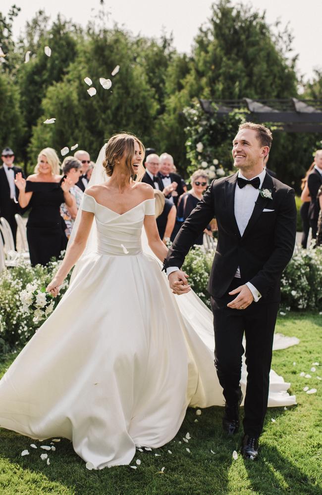 The couple on their wedding day. Picture: Joseph Willis and Jason Lucas