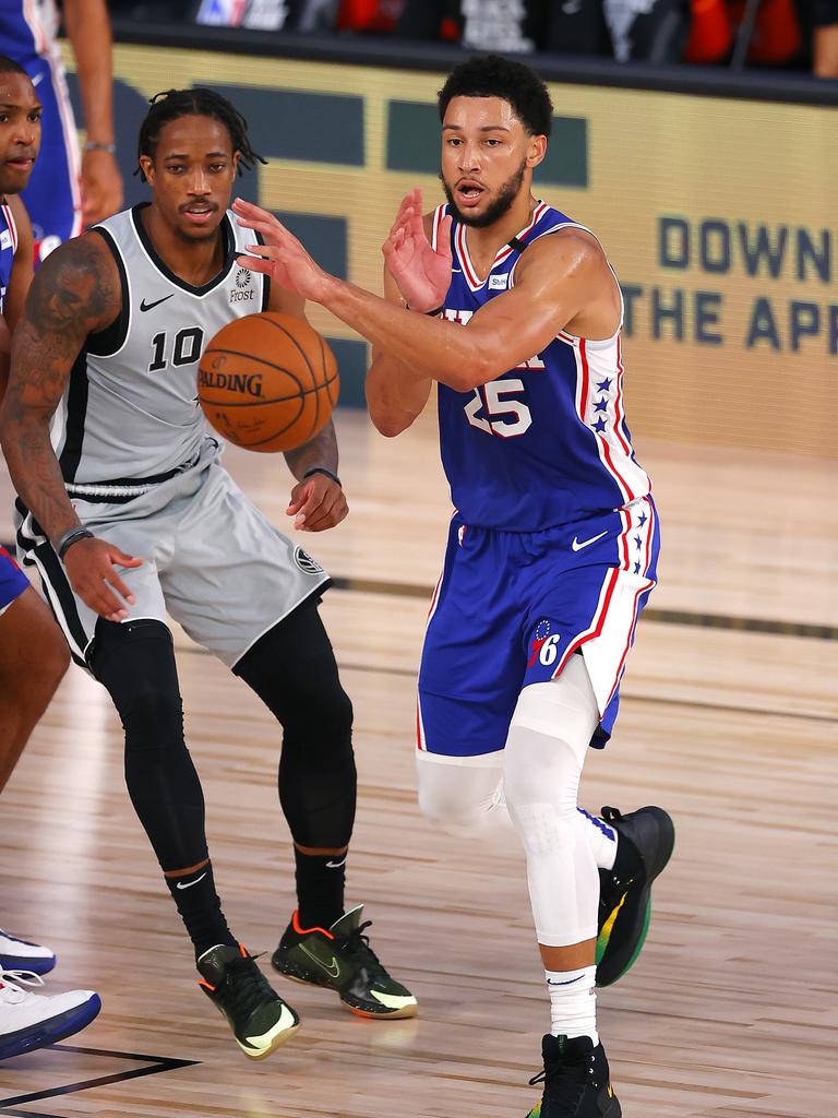 Simmons missed the playoffs with injury. (Photo by Mike Ehrmann/Getty Images)