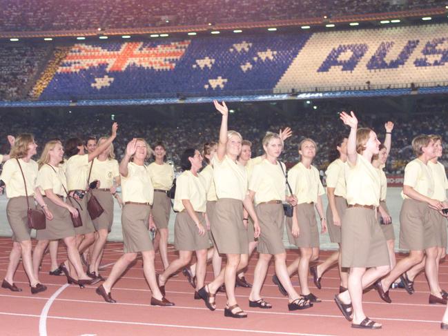 Members of the Australian team parade during the opening ceremony of the 1998 Commonwealth Games in Kuala Lumpur..