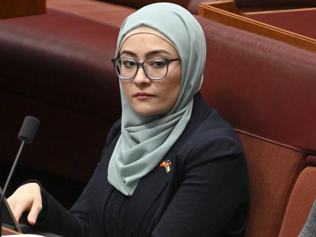CANBERRA, Australia - NewsWire Photos - June 26, 2024: Labor senator Fatima Payman during Question Time in the Senate at Parliament House in Canberra. Picture: NewsWire / Martin Ollman