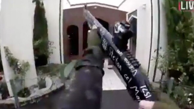 Video image of the Christchurch mosque mass shooting. 