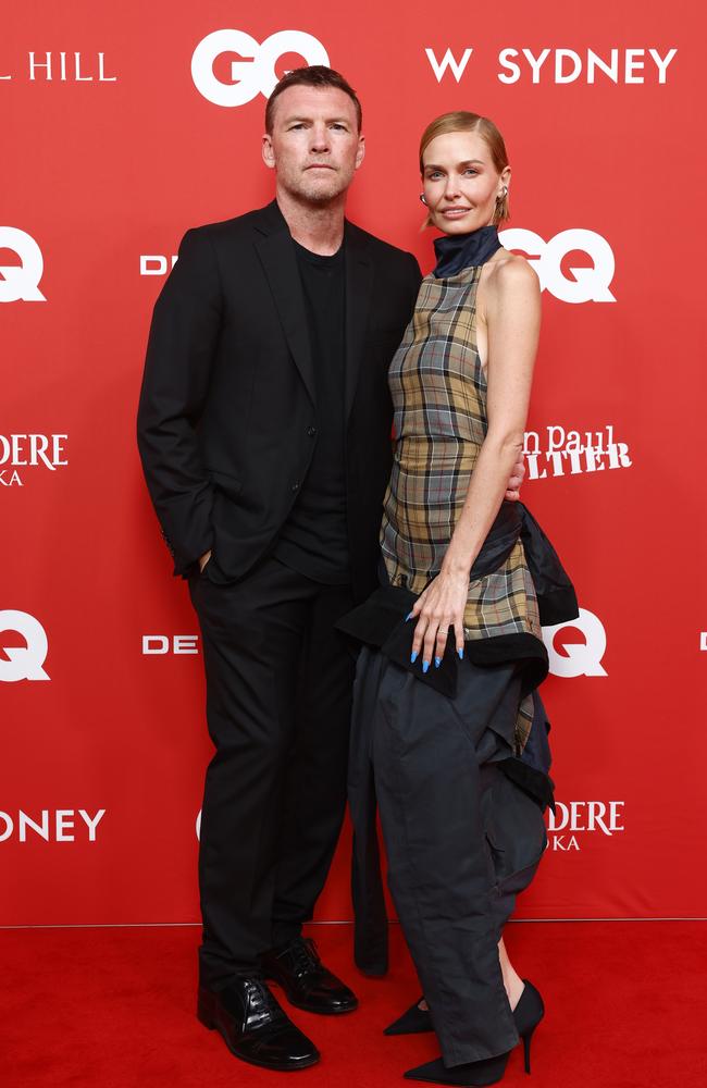 Sam and Lara Worthington on the red carpet for the GQ Men of the Year held at White Bay Power Station in Rozelle. Picture: Jonathan Ng