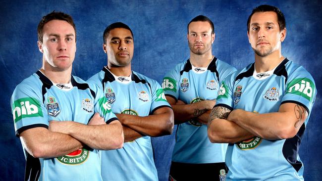 James Maloney, Michael Jennings, Boyd Cordner and Mitchell Pearce ready for Origin.