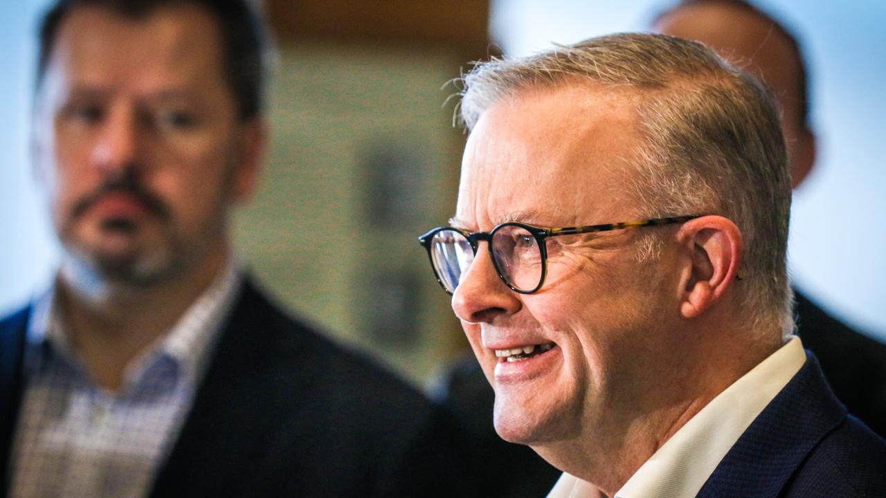 Australian Prime Minister Anthony Albanese at a press conference in Darwin in the morning after returning from Indonesia. Picture: Glenn Campbell/NCANEWSWIRE